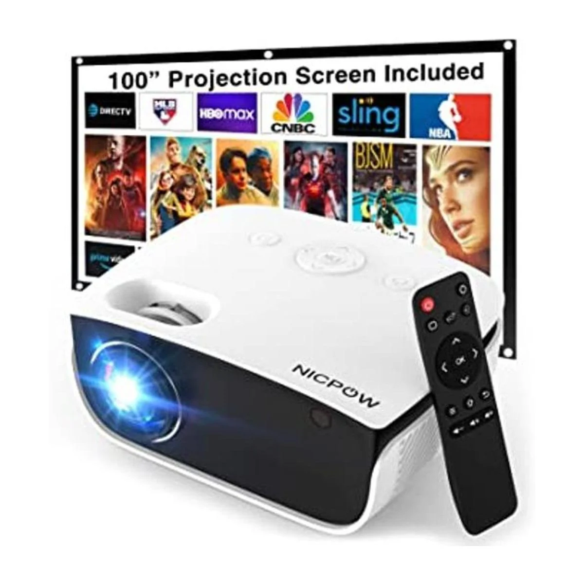 Proyector para exteriores mini proyector con pantalla de_1