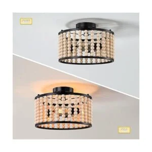 Lámpara bohemia de granja lámpara de techo de 3 cuentas_4