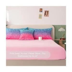 RYNGHIPY Juego de ropa de cama de 6 piezas con purpurina_6