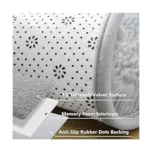 Jelymark Alfombra lanuda súper suave para dormitorio_5