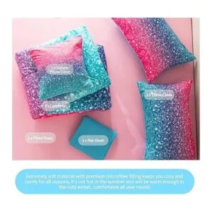 RYNGHIPY Juego de ropa de cama de 6 piezas con purpurina_4