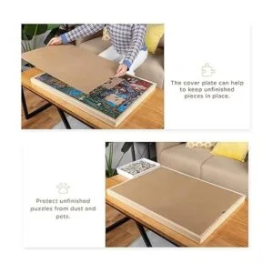 Lavievert Tablero de rompecabezas ajustable con cubierta_4