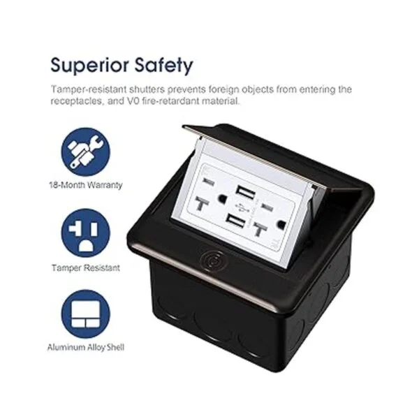 KYHSHJ Cargadores USB de 4.8 A caja de acero inoxidable_3