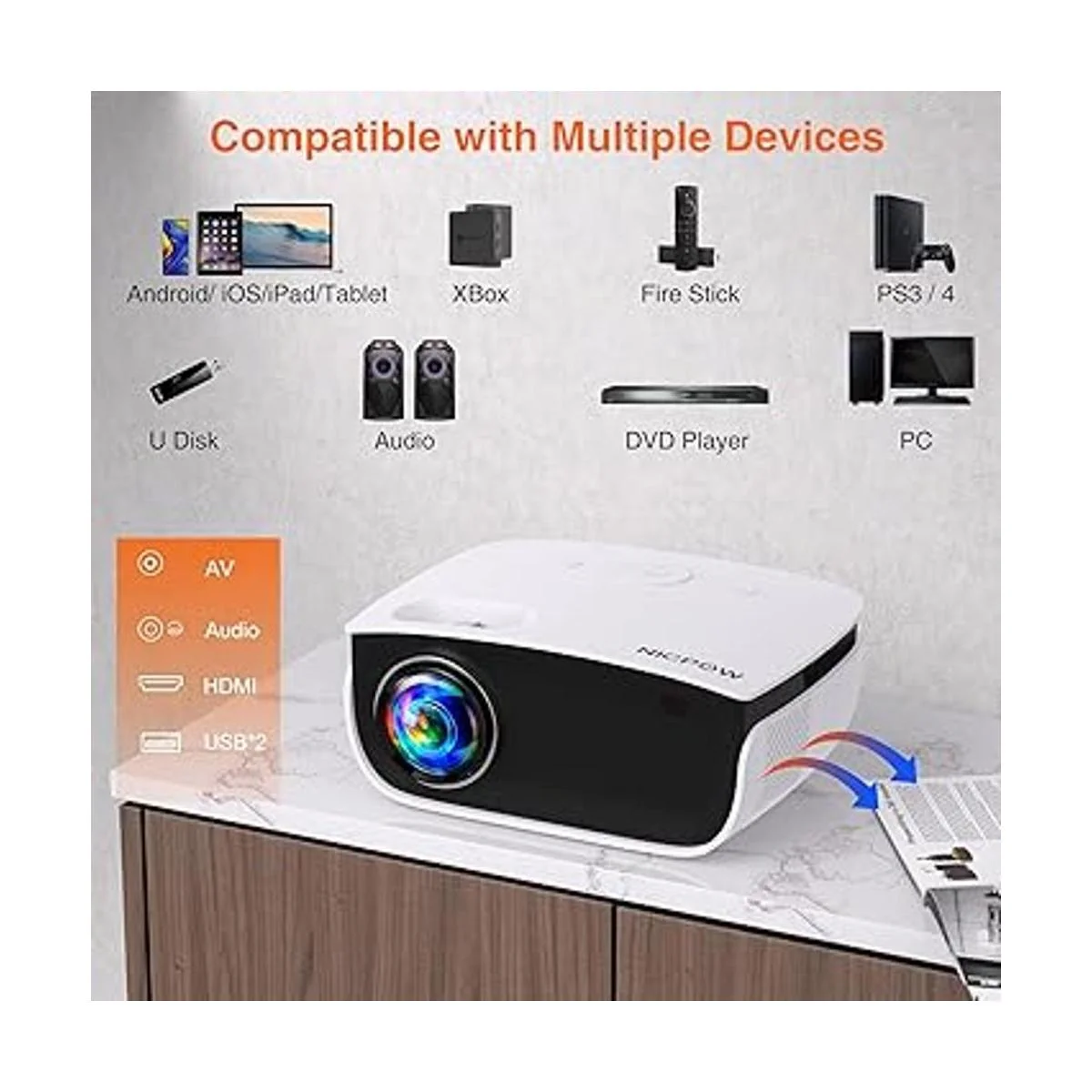 Proyector para exteriores mini proyector con pantalla de_5