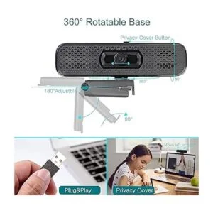 Cámara web 2K HD con 2 altavoces y micrófono integrado_7