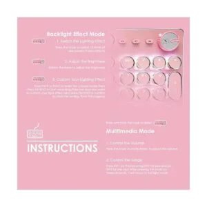 Teclado y mouse de máquina de escribir rosa teclado_4