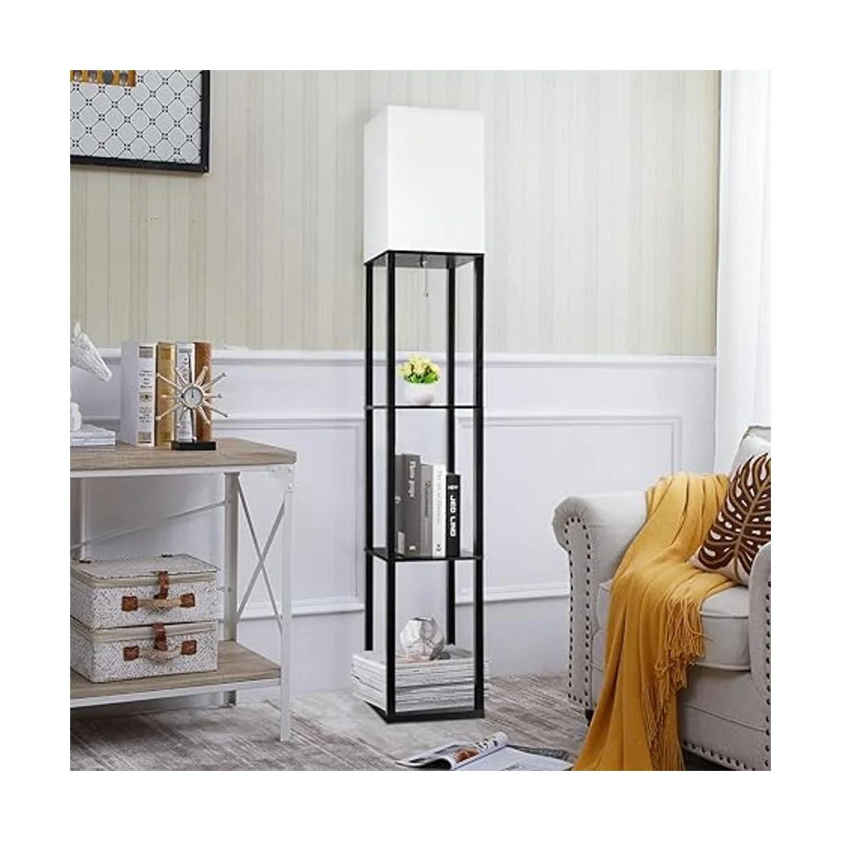 Lámpara de pie con estantes lámparas de pie para sala de_2