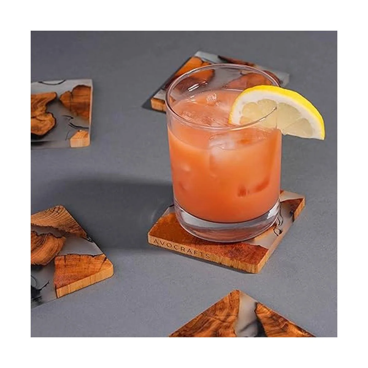 Avocrafts Juego de posavasos de madera posavasos epoxi_2
