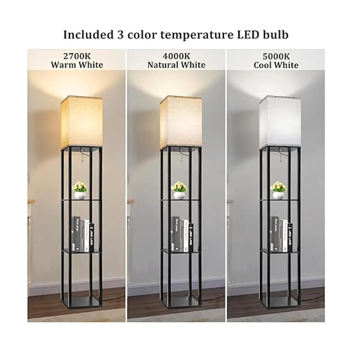 Lámpara de pie con estantes lámparas de pie para sala de_3