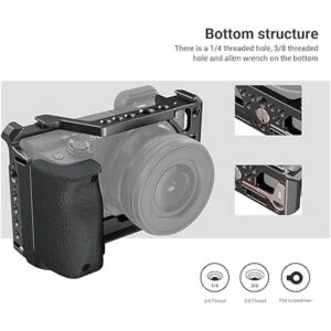 SmallRig Jaula con mango de silicona y zapata fría para_6