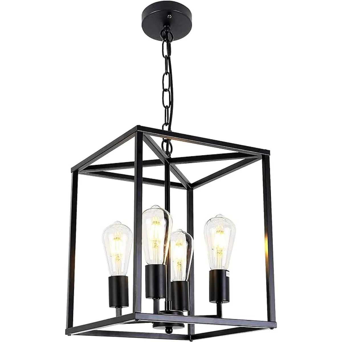Lámpara de araña de granja negra de 4 luces lámpara_1