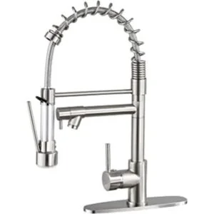 Geobella Grifo de cocina de cobre con rociador desplegable_1