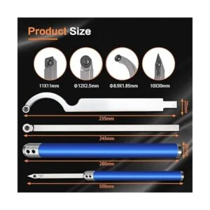 Juego de herramientas de torneado de torno de madera con_5