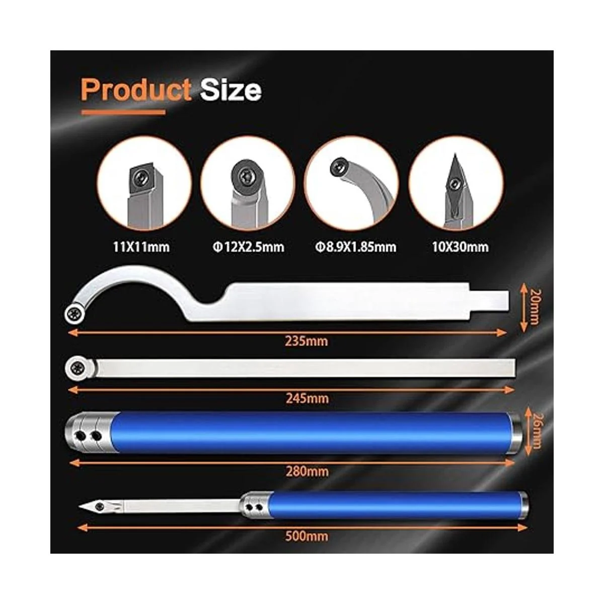 Juego de herramientas de torneado de torno de madera con_5