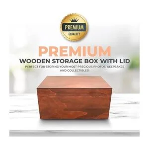 Caja de madera grande con tapa con bisagras caja de_4