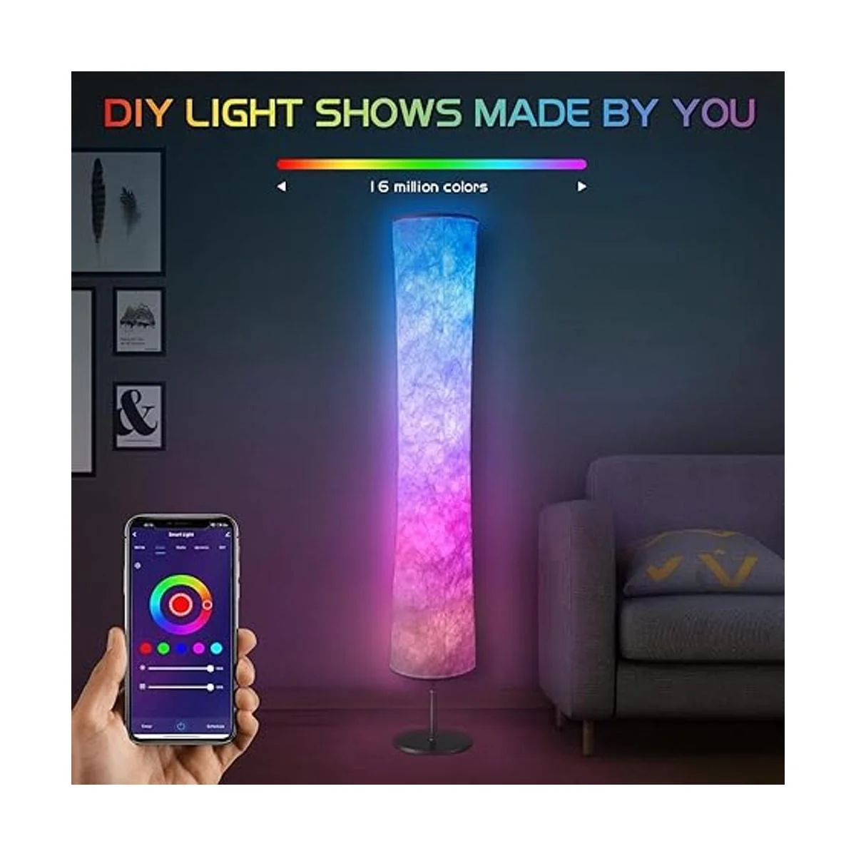 Torchlet Lámpara de pie lámpara LED RGB que cambia de_4