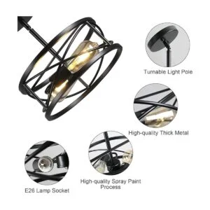 Lámpara de techo semiempotrada de 11.8 pulgadas D11.8_2