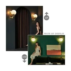 Pathson Aplique de pared vintage con cristal de globo_3