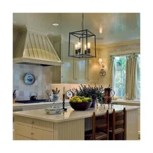 Lámpara de araña de granja negra de 4 luces lámpara_2