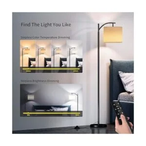 SUNMORY Lámpara de pie de arco moderna lámpara de pie con_2