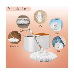 Juego de trapeador giratorio y cubo con sistema de_2