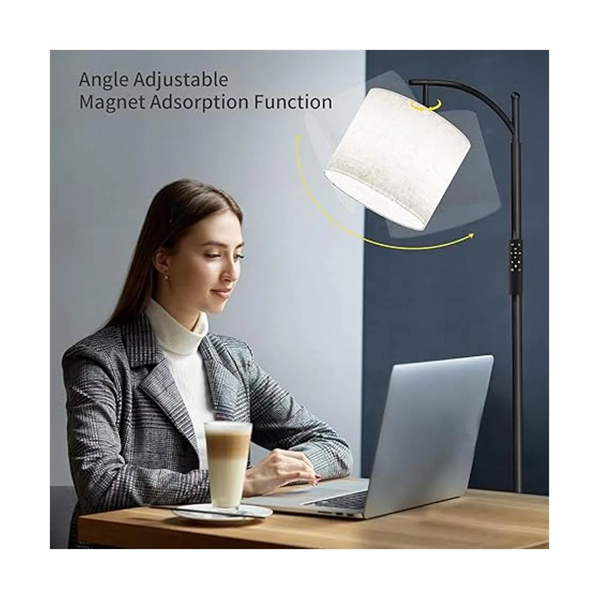 SUNMORY Lámpara de pie de arco moderna lámpara de pie con_3