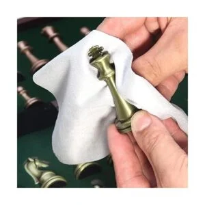 Juego de mesa de ajedrez de metal grande de lujo retro_5