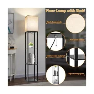 Lámpara de pie con estantes lámparas de pie para sala de_4