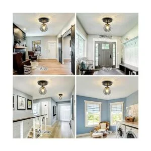 Szxykeji Lámpara de techo de 1 bombilla de techo con_4