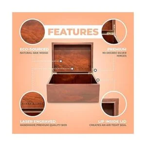 Caja de madera grande con tapa con bisagras caja de_3