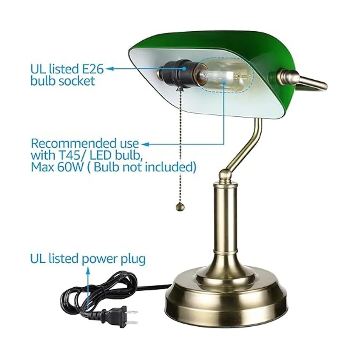 TORCHSTAR Lámpara de escritorio de cristal Bankers con_3