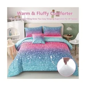 PERFEMET Juego de edredón para niñas tamaño individual 6_3