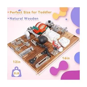 Tablero ocupado para niños pequeños Montessori de madera_3