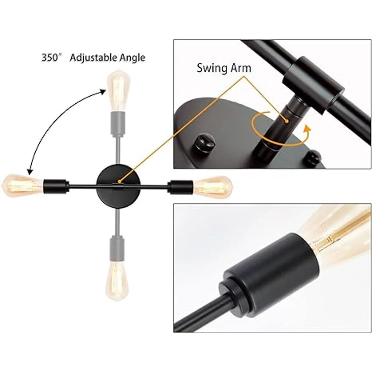 BANGANMA 2 lámparas de tocador de baño negras claras_5