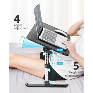 SAIJI Mesa de cama para laptops ajustable y de piel_2