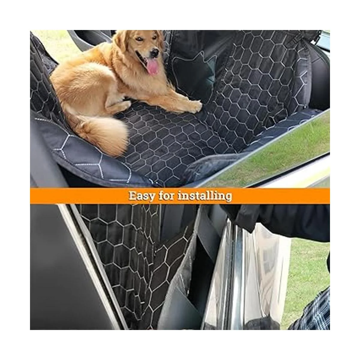 Meginc Funda de asiento de perro para asiento trasero_4