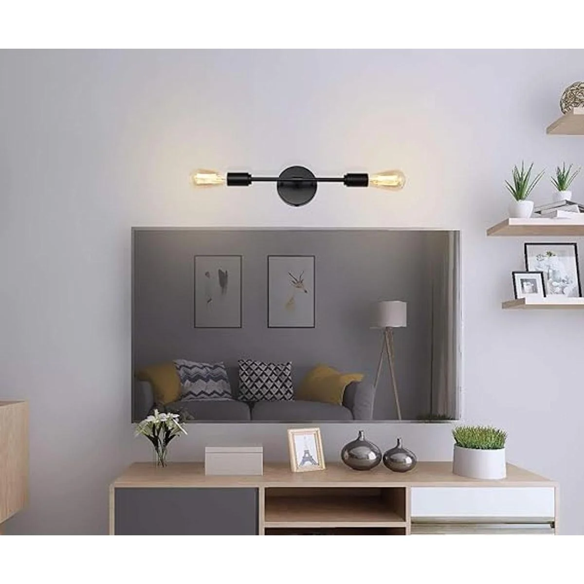 BANGANMA 2 lámparas de tocador de baño negras claras_6