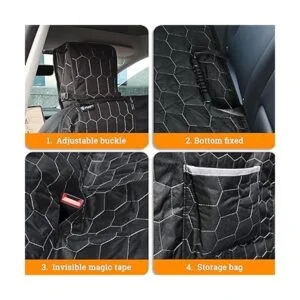 Meginc Funda de asiento de perro para asiento trasero_5