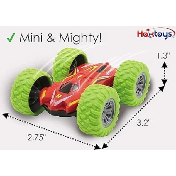 Haktoys Paquete de 2 mini coche de acrobacias con control_3