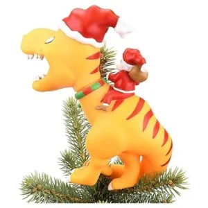 Tree Buddees Santa Riding a TRex Decoración divertida_4