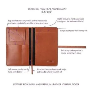 Theodore Funda de piel para diario Funda de piel de_2