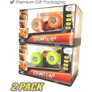 Haktoys Paquete de 2 mini coche de acrobacias con control_6