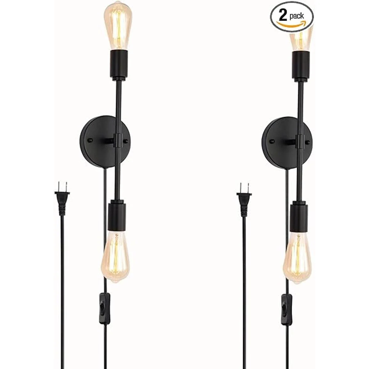 BANGANMA 2 lámparas de tocador de baño negras claras_1