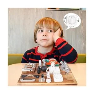 Tablero ocupado para niños pequeños Montessori de madera_5