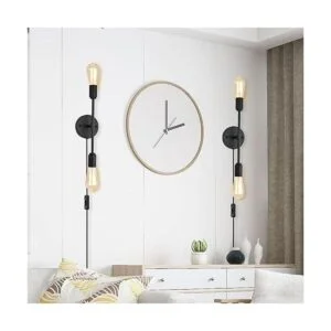 BANGANMA 2 lámparas de tocador de baño negras claras_4