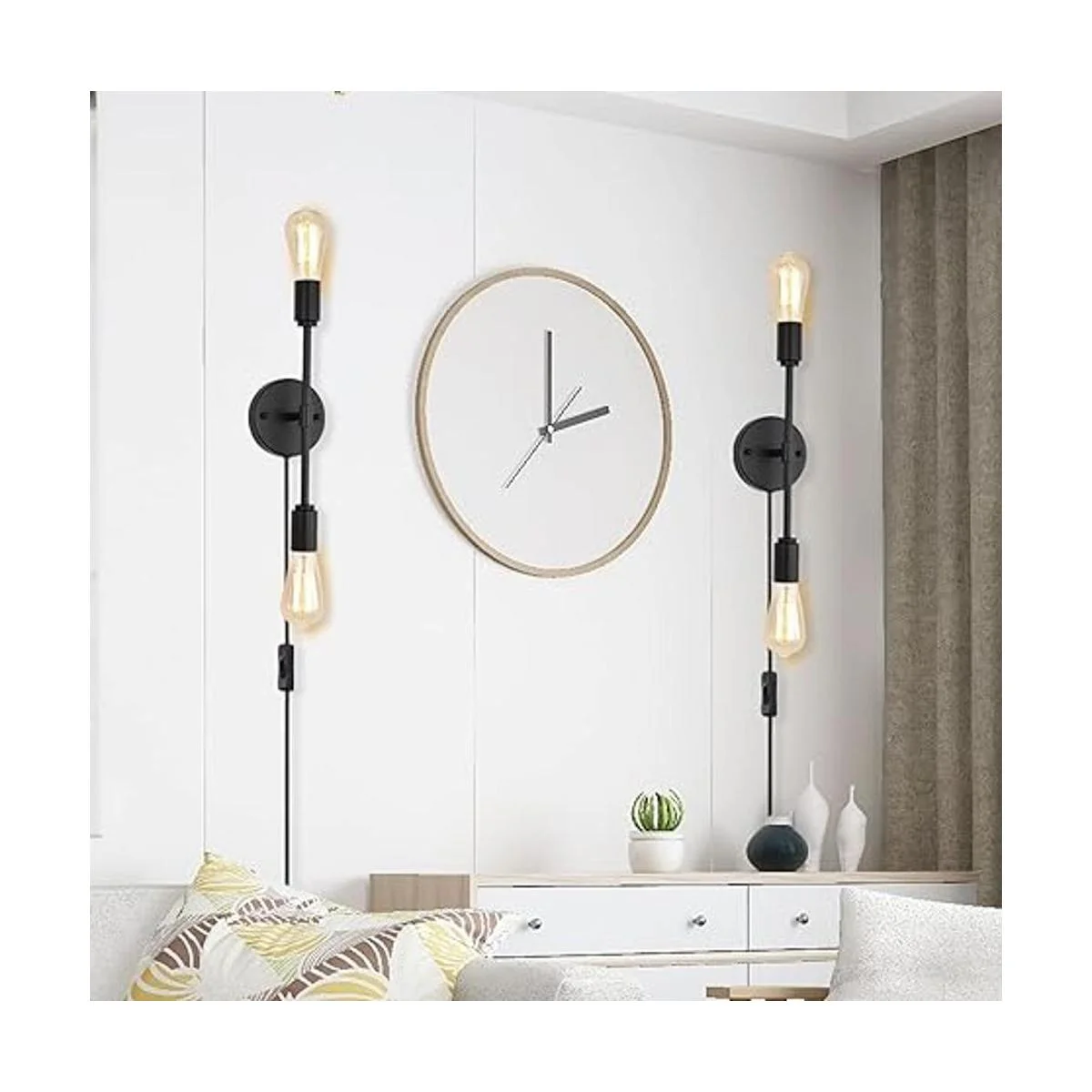 BANGANMA 2 lámparas de tocador de baño negras claras_4