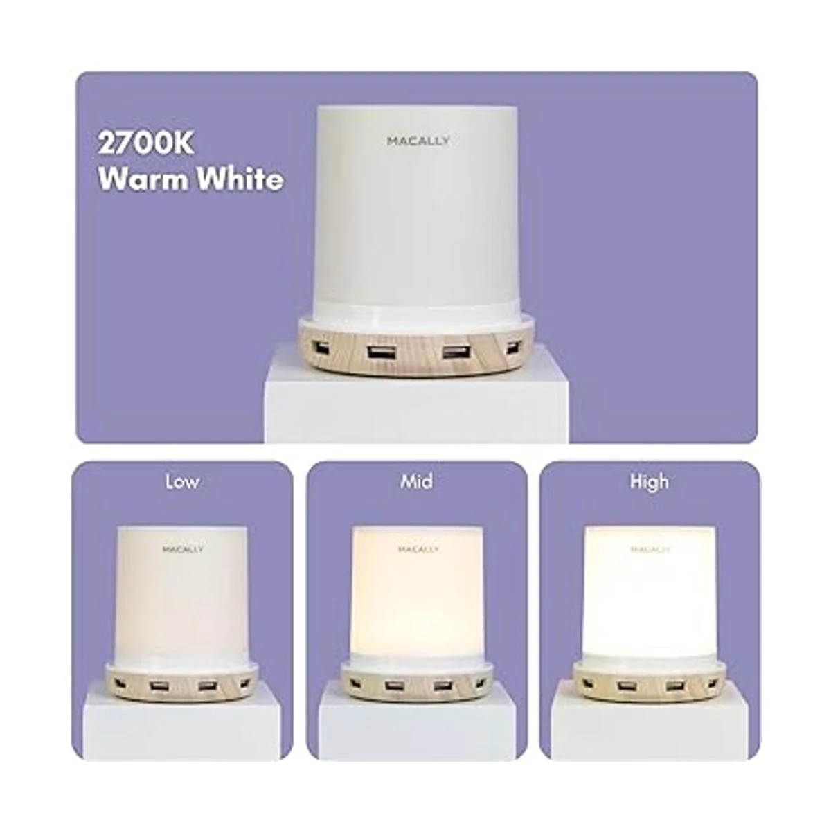 Macally Lámpara de noche de mesa con puertos USB 4_4