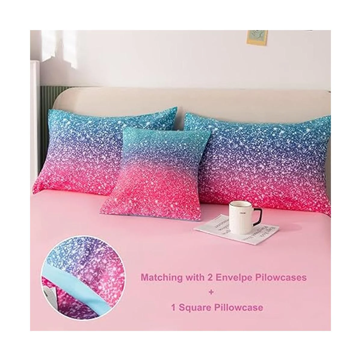 PERFEMET Juego de edredón para niñas tamaño individual 6_5