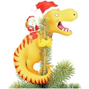 Tree Buddees Santa Riding a TRex Decoración divertida_1