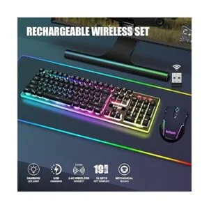 RedThunder K10 Combo de teclado y mouse inalámbrico para_2